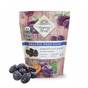 Sunny Fruit Soft Organic Prunes, 2.5 Pound Bulk Bag | Healthy, Sweet Dried Plums | ORGANIC, NON-GMO, VEGAN, HALAL, KOSHER, NO PRESERVATIVES, NO SUGAR ADDED