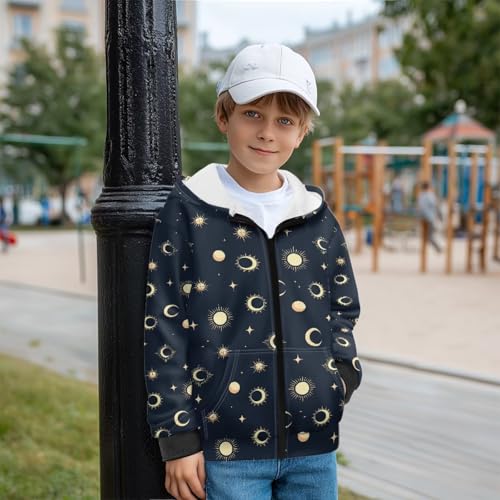 Unisex Fleece Zipper Hoodies Long Sleeve Warm Pockets Sweatshirt for Boys Girls Trendy 3D Prints Coat Fall Winter4
