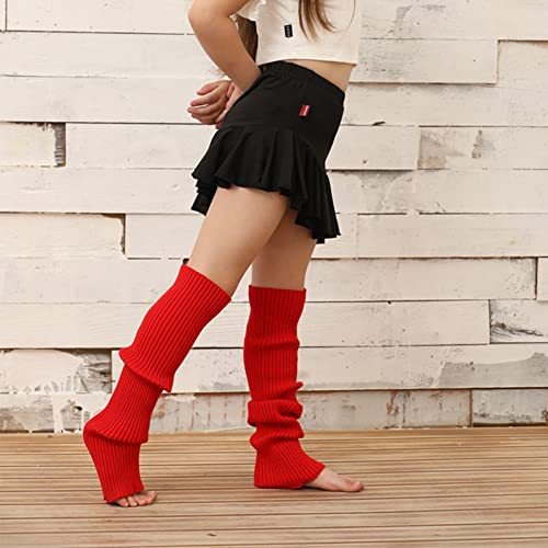 Image of DOOVID Leg Warmers for Women 80s Ribbed Knit Leg Warmer Yoga Party Sports Long Socks