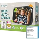 Onco 360° Baby Autospiegel - 2025 Vergleichssieger, 100% bruchsicher & rutschfest, 2024 & 2023 preisgekrönt, klares Sichtfeld, Spiegel Auto Baby Rückbank (17,5 x 24,5 cm)