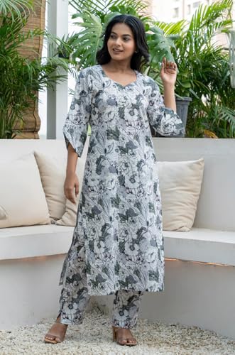 Image of Leriya Fashion Women's Rayon Kurta Sets| Co ord Set for Women Stylish | Sleeveless Printed Kurtis | Dress | Comfortable Outfit for Office Look | Daily Summer Travel & Festive Dress