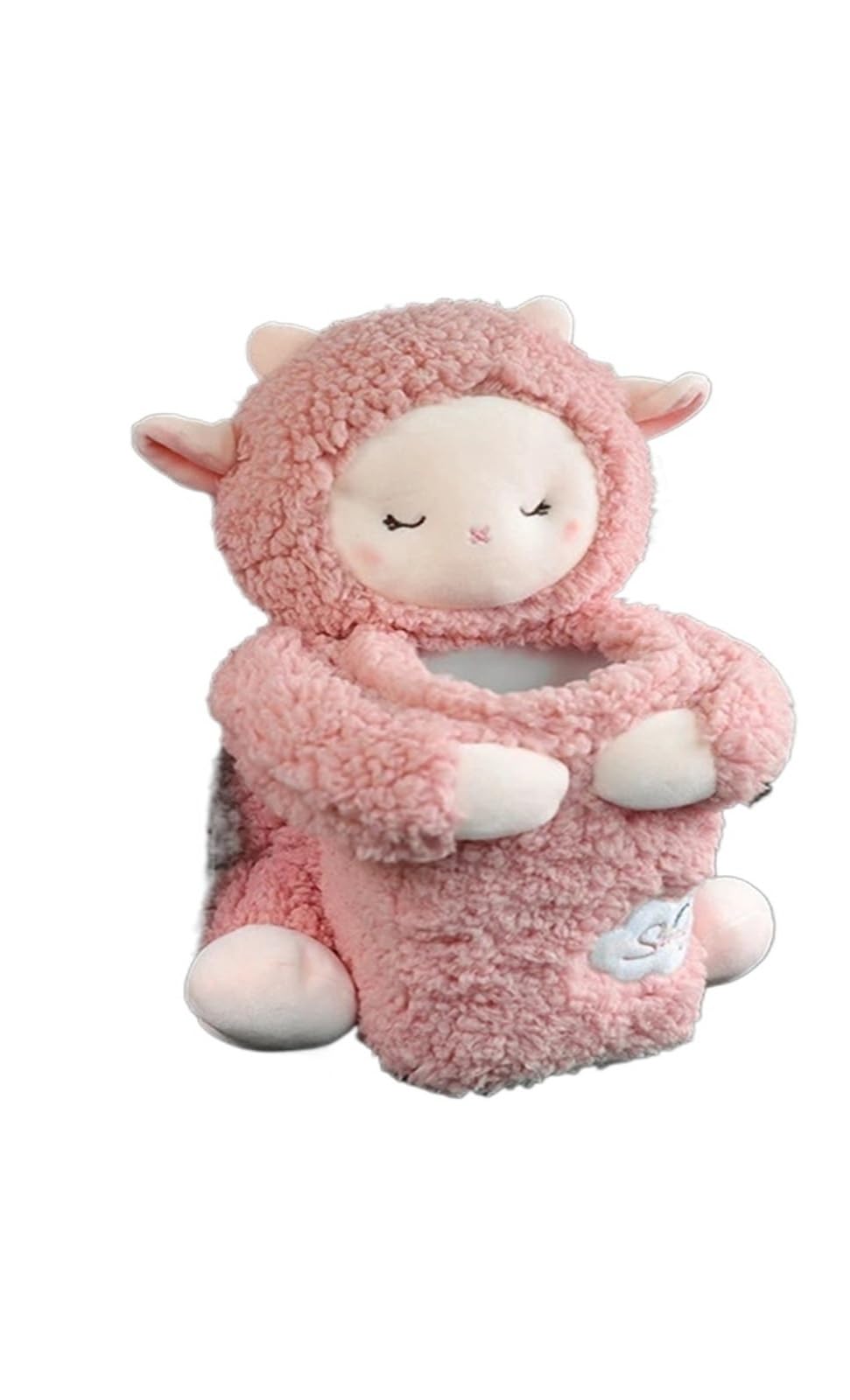 1pcs 2in1 Cute Car Armrest Box Tissue Trash Anti Leakage Water Lovely Idea Goods Boxes For Paper Handkerchiefs Napkin Organizer(Lovely Sheep)