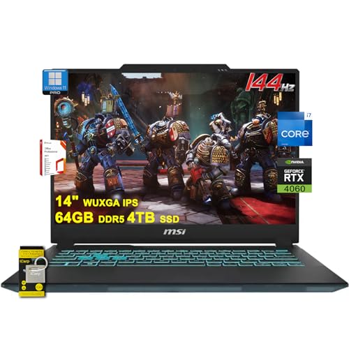 MSI Cyborg 14 ゲーミングノートパソコン 14インチ WUXGA IPS 144Hz (100% sRGB) Intel 10コア i7-13620H 64GB DDR5 4TB SSD GeForce RTX 4060 バックライト USB-