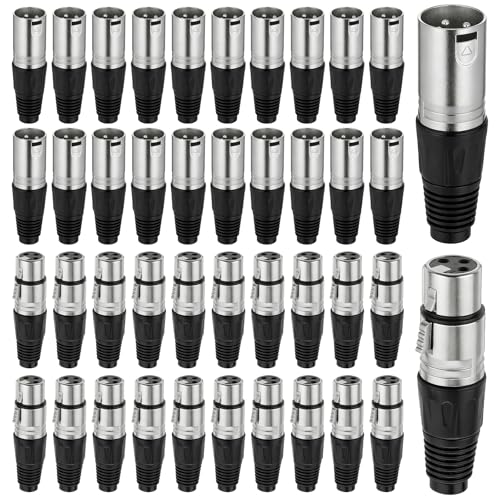 Connecteurs XLR à souder 3 broches SHENLIU, lot de 40 pièces mâles et femelles en alliage de zinc