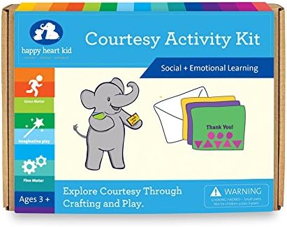 Happy Heart Kid Courtesy Activity Kit - Educational Games and Crafts for Kids Ages 3-6 Years - Social Skills, Manners, and Better Behavior