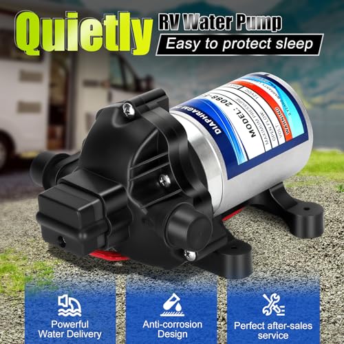 Image of High-End RV 2088-554-144 /2088-403-144 Fresh Water Pump,12v Diaphragm pump,12v 3.5 Gallons per Minute,45 psi,1 /2 npt Connection,No Noise,Includes Detachable Filters!