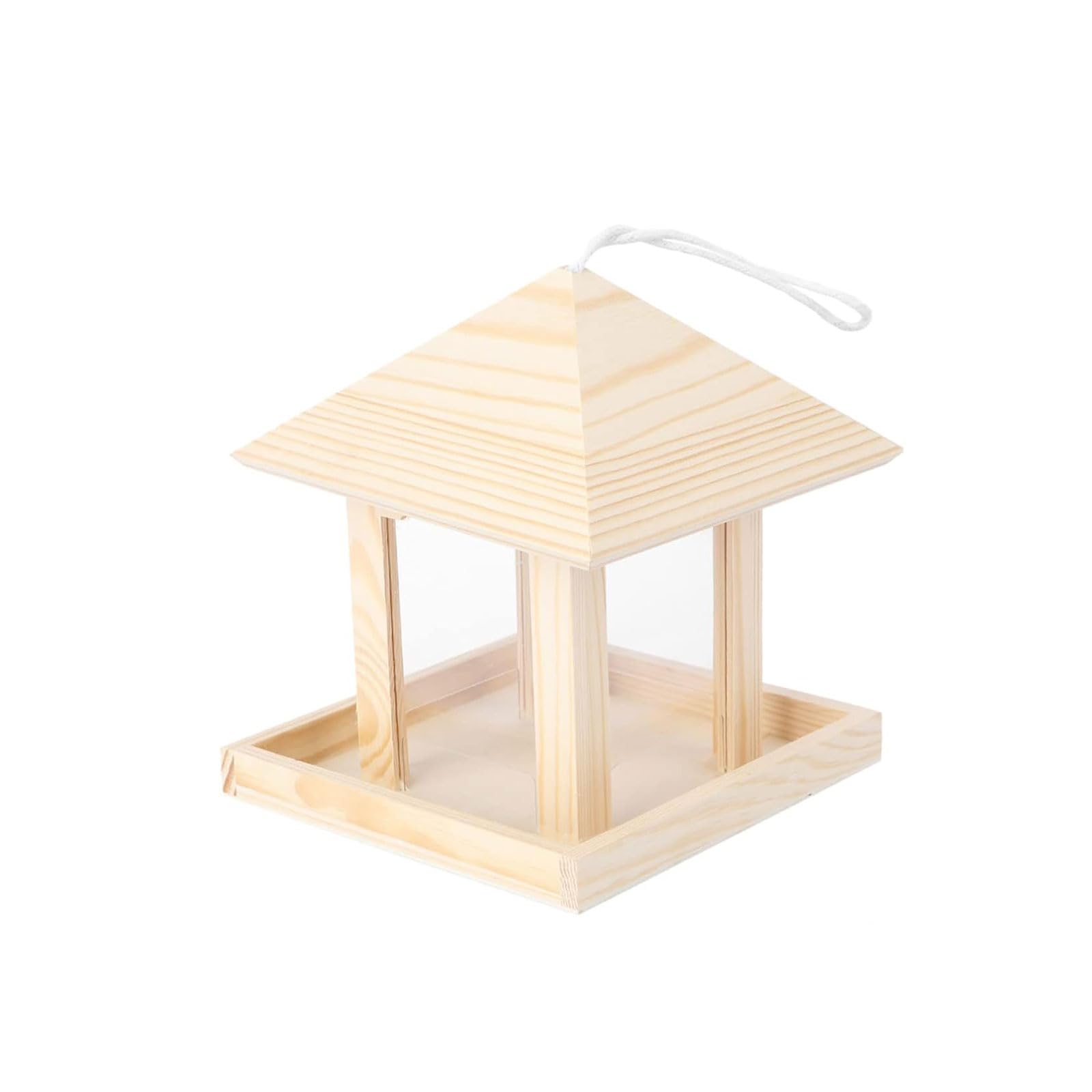 1 Stück automatischer Vogelhäuschen aus Holz zum Aufhängen im Freien, großes Fassungsvermögen, Wildvogelhäuschen, Gartendekoration für Hinterhof, Terrasse