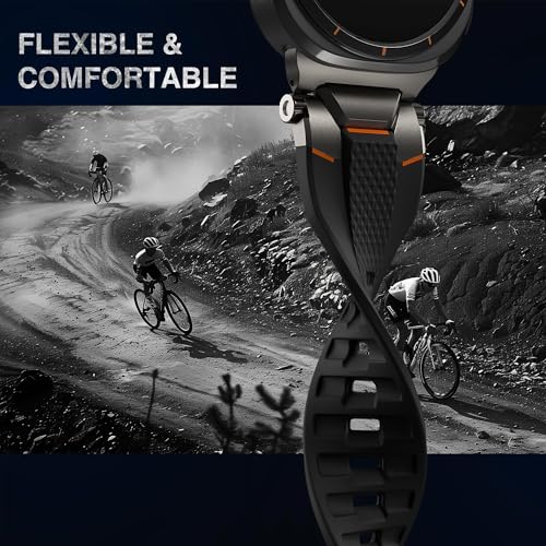 Image of ULTIMAL Watch Band for Samsung Galaxy Watch Ultra 47mm (2025 /2024) Compatible with Samsung Watch Strap Bands for Men Sport Bands for Watch Rugged Premium TPU & Metal (Black+Grey)