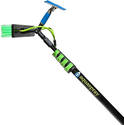 Miniatura 9 de Cepillo de limpieza de panel solar de 20 pies y sistema profesional de poste para limpieza de ventanas y vidrios, equipo de lavado, herramienta de