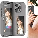 TTEDMO Smart Ink Phone Case,E Ink Phone Case,Smart NFC Phone Case,E-Ink Case for iPhone,Smart NFC App Refresh Mobile Phone Case (Grey,iPhone15Pro)