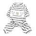 ZUNEA Gestreifter Schlafanzug für kleine Hunde, Baumwolle, Welpenanzug, Sweatshirts, Outfits, gemütlich, weich, Freizeit, Herbst, Haustier, Katze, Hundebekleidung, Grau, Größe M
