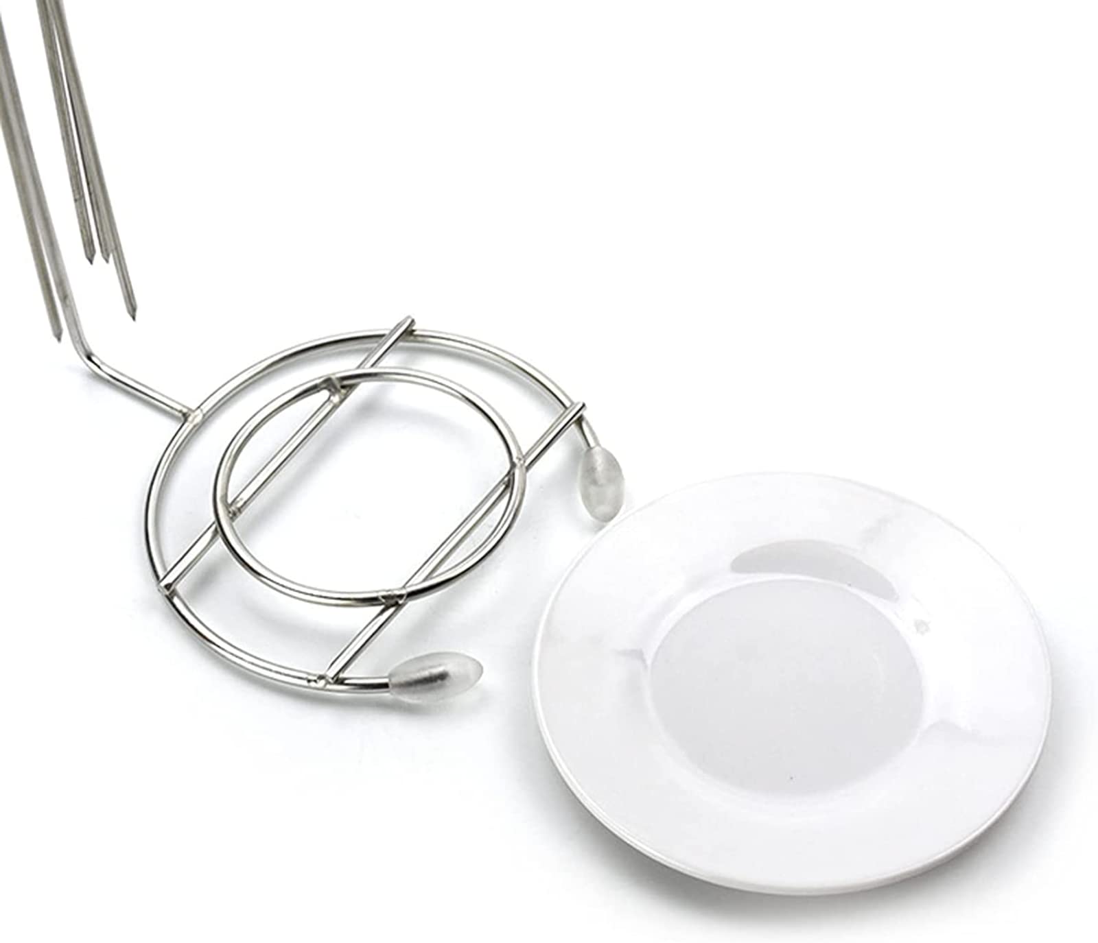 brochetas,Estante Colgante de Acero Inoxidable,Soporte Vertical para Pinchos de Barbacoa,Pinchos Barbacoa Acero Inoxidable con Soporte para,24 cm de Largo,adecuadas para Fiestas de Barbacoa