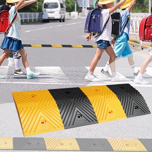 Topes de velocidad modulares de caucho resistente, 98 x 33 x 4,5 cm, para estacionamientos, escuelas, almacenes y hoteles miniatura 4