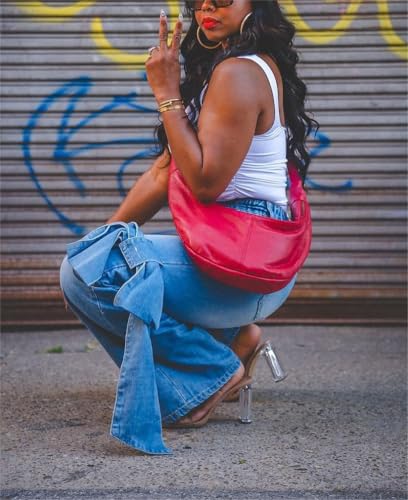 Voghtic Baggy Cargo Jeans for Women Wide Leg High Waist Loose Boyfriend Jeans Bow-Knot Y2K Denim Pants3