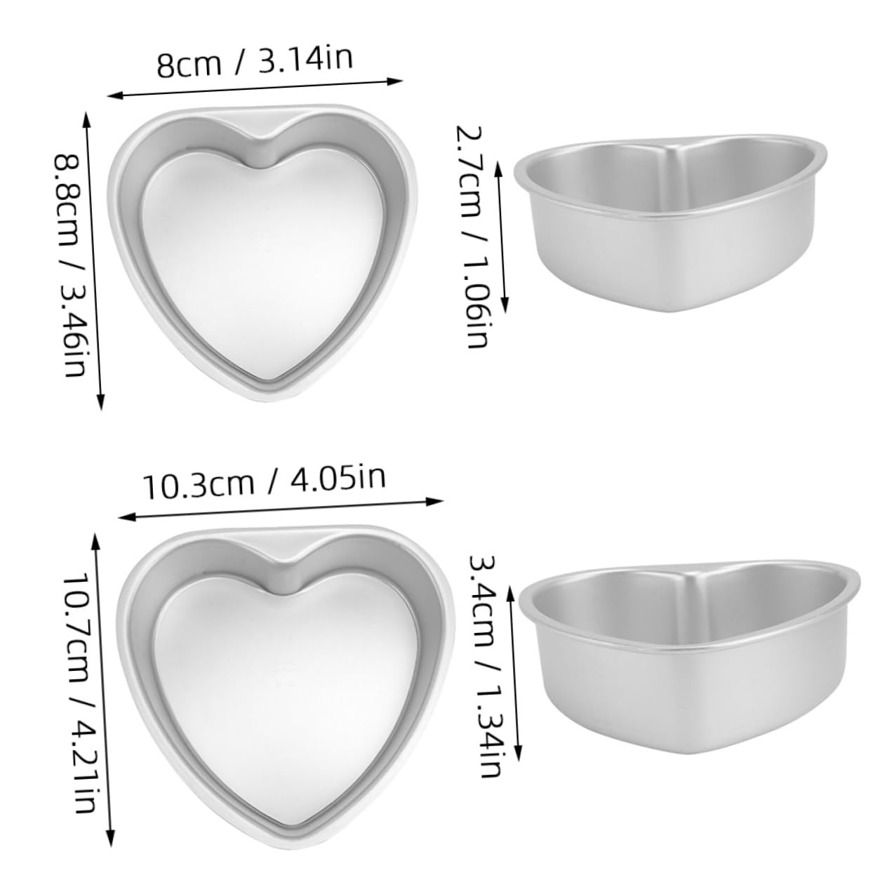 Cabilock 8 Pièces Moule à gâteau coeur moules à pâtisserie moules à gâteaux en forme de coeur Moule de cuisson moule à gâteau bricolage antiadhésif Fromage Positionner biscuit