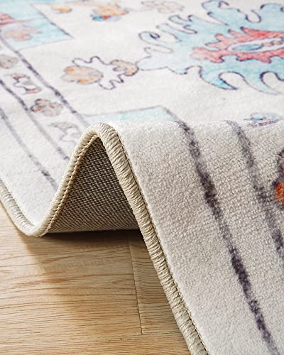 Resare Area Rugs 8X10, Medallion Distressed Area Rug Colorful Vintage Persian Rug Carpet Machine Washable Rugs For Living Room Bedroom Dining Playroom Home Office #TOP3