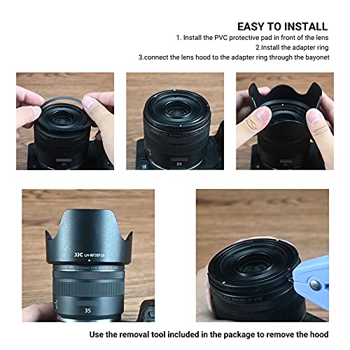 Jjc WD-LH-RF35F18 BLACK Tulip Flower Len Hood For Rf 35Mm F1.8 Macro Is Stm On Eos R6 R5 Rp R Camera thumb #4