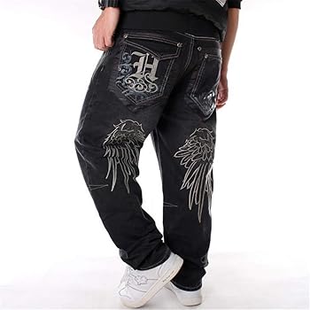 LUOBANIU Men's Baggy Jeans Relaxed Fit Hip Hop Streetwear with