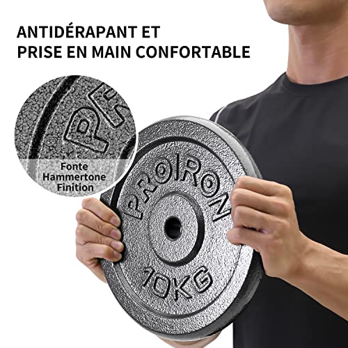 PROIRON Poids Musculation,φ25mm,1.25kg,2.5kg,5kg,10kg,Musculation Poids Disque,Femme,Homme – vue 4