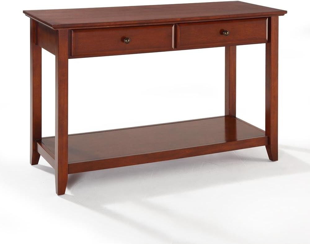 Sofa Table with Storage Drawers Classic Cherry Home & Kitchen