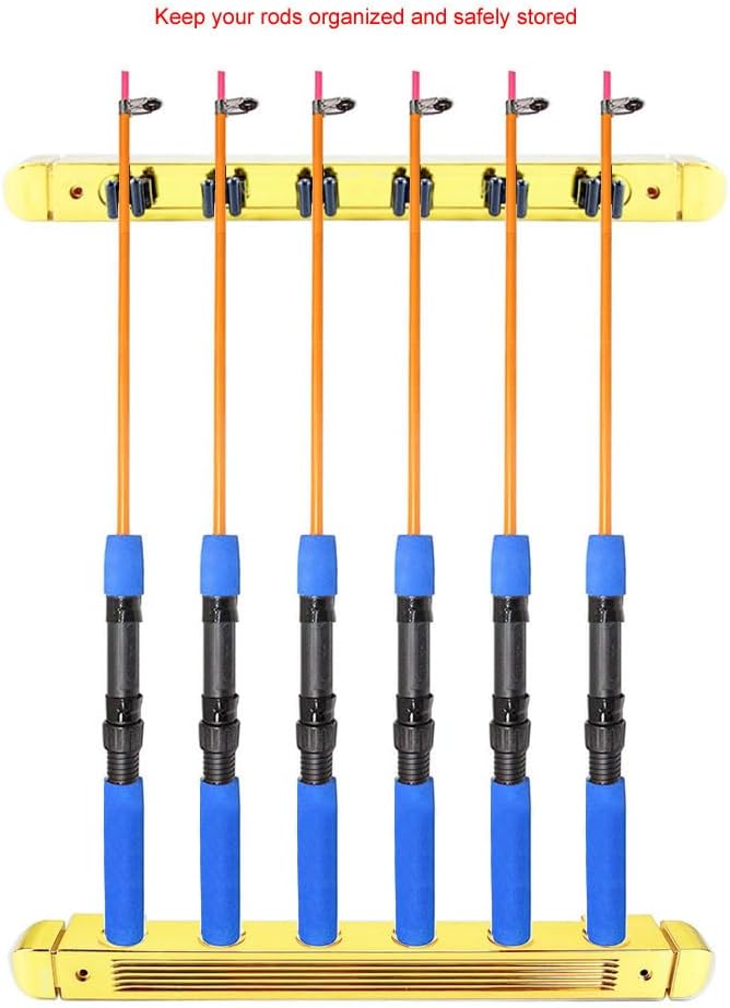 Replace New Vertical 6 Rods Rack Fishing Pole Holder Rod Holders Display Racks Fixing Rack Wall Mounted Rod Collection Rack Storage Combos