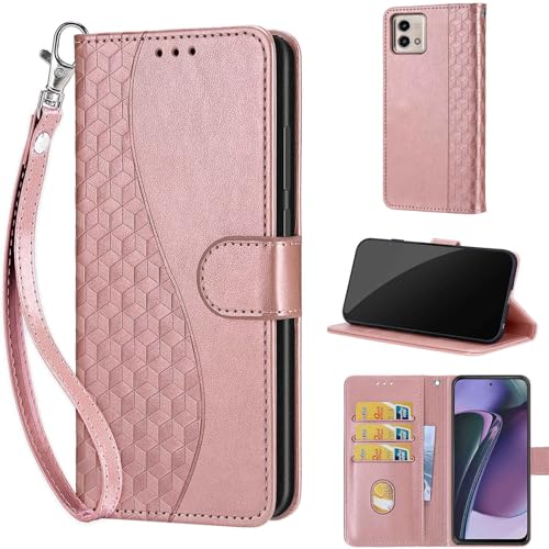 Étui pour Moto G Stylus 5G 2023 en cuir avec porte-carte et dragonne chic