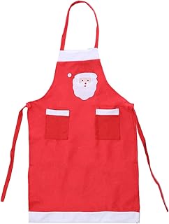 BESTOYARD Bożonarodzeniowy fartuch bożonarodzeniowy fartuch kucharski fartuch kucharski fartuch kuchenny fartuch regulowany fartuch z kieszeniami dla dzieci kobiet mężczyzn (czerwony)