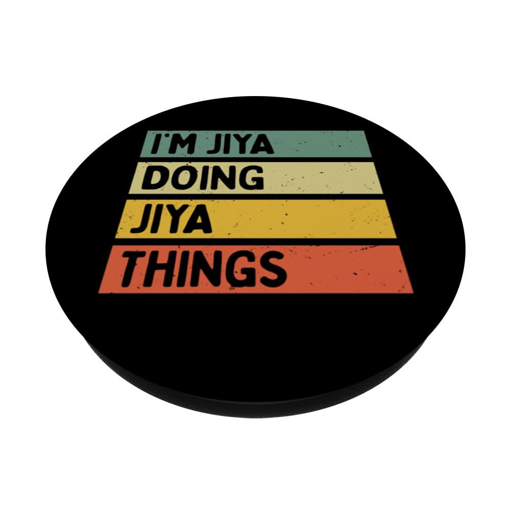 I'm Jiya Doing Jiya Things Funny Personalized Quote PopSockets Swappable PopGrip, Black - Image 2