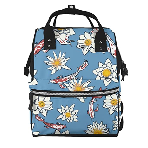 Sac à langer Koi aux finitions soignées : grand sac à dos de voyage élégant