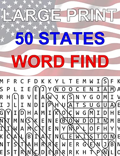 50 States Large Print Word Find: Easy to Read Themed Word Search Puzzle Book (Geography Series)