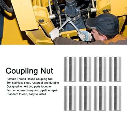 20 STÜCKE M5x0,8-8-L15mm Verbindungsmuttern, 304 Edelstahl Innengewinde Runde Kupplungsmutter Stangenmutter Verbindungsset