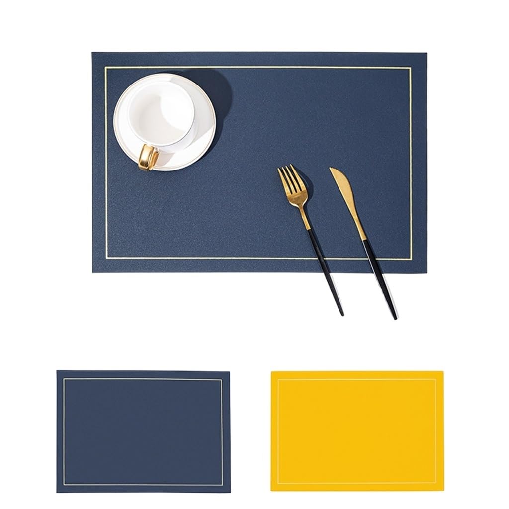 Napperon d'hôtel en cuir huilé de style western, set de table double face bicolore premium