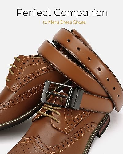 CHAOREN Reversible Belt Men 1 Piece - 1.25" Mens Belts Leather for Dress Pants - One Belt, Two Colors3