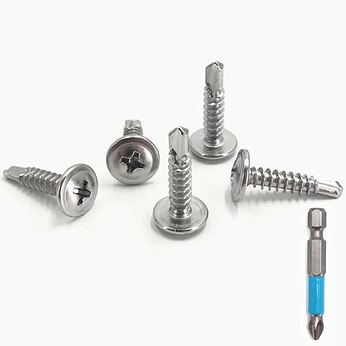 Tornillos de chapa metálica #8 x 34 pulgadas, 120 piezas de cabeza de acero inoxidable 410, tornillos autorroscantes rápidos con punta de