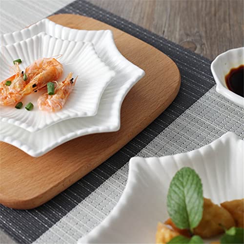 Tjlss Ceramics Octagonal Serving Dish Decorative Porcelain Dinner Plate Chinaware Tableware Pastry Salad Appetizer (Color : 6 Inch To 12 Inch) #TOP3