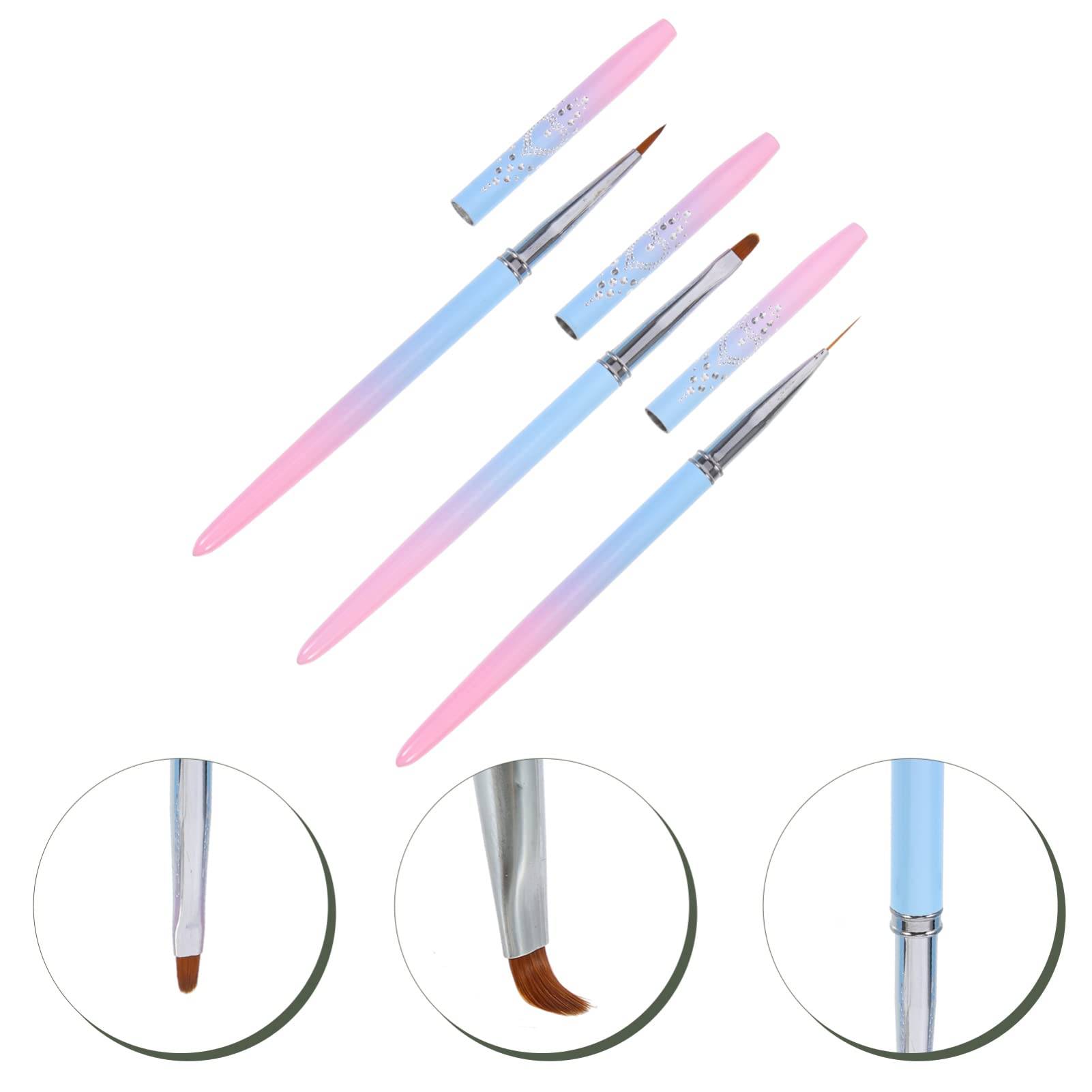 FOMIYES 5 Set Di Strumenti Per Nail Art Per Manicure Set Di Pennelli Per Nail Art Strumenti Per Nail Art Da Salone Penne Per Unghie 3 Pezzi * 5