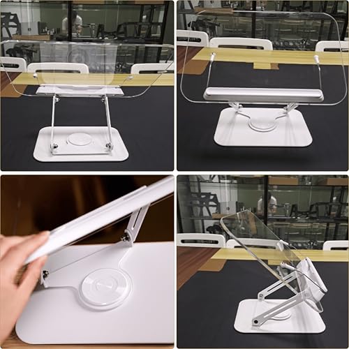 Image of Sunchhaya Acrylic Book Stand for Reading, Writing, Painting and Used As Laptop Stand for Desk, 360 Degree Rotatable Multi-Functioal Book Reading Stand Adjustable Height-Angle (R22)