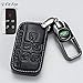 Car Key Cover for Land Rover Genuine Leather Protector Keychain Suit for Land Rover a9 Freelander Range Rover 2 3 Discovery Evoque 3 4 Sport Smart Remote Key Holder 5 Buttons-Black