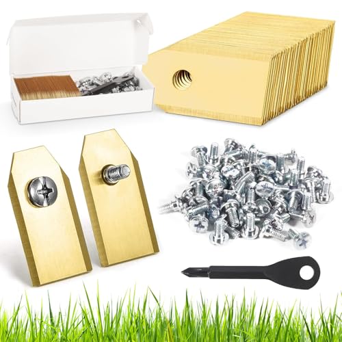 CIRULLI Juego de 60 cuchillas de repuesto para cortacésped, titanio, 0,75 mm, para Husqvarna Automower y Gardena