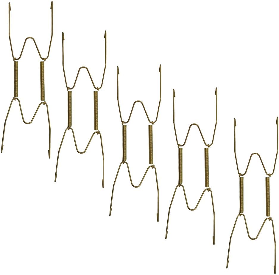 LONGTAI 5 Pcs 8 Inch Invisible Plate Hangers for The Wall Decorative Dish Display Holders Golden Color (5)