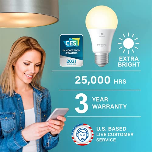 Image of Sengled Alexa Light Bulbs 100W Equivalent, Smart Light Bulbs 1500 LM Bluetooth Mesh, Smart Bulbs That Work with Alexa Only, High Brightness, Soft White A19 2700K Dimmable Bulb, No Hub Required, 2 Pack