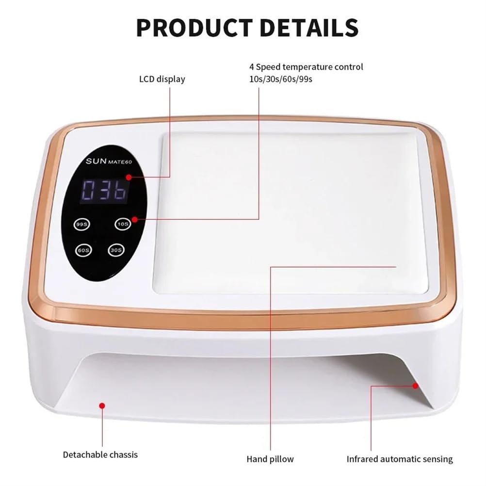 Asciugatrice per Unghie Professionale 90 Pezzi Chip Lampada Asciugatura Rapida ed efficiente 4 impostazioni Timer Lampada LED per Gel Unghie