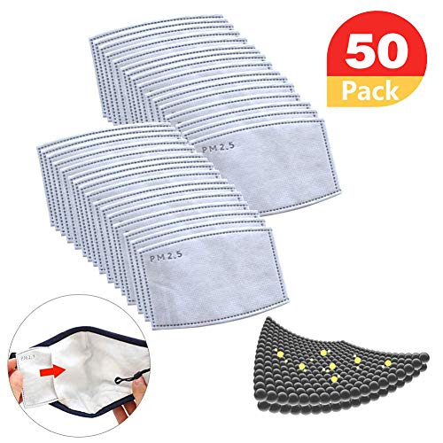 50 PCS PM 2.5 Filters Activated Carbon Filter Replaceable (50 pcs)