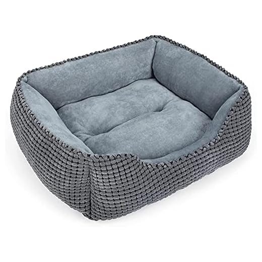 JOEJOY Cama para Perros Pequeños, Cama Perro Lavable y Esponjosa, Camas Perros Antideslizante Cama para Gato(51x48x15cm)