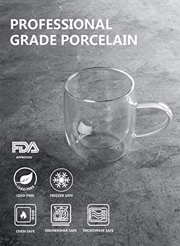 image for Sweese 421.101 Double Wall Glass Coffee Mugs Insulated Latte Mugs with