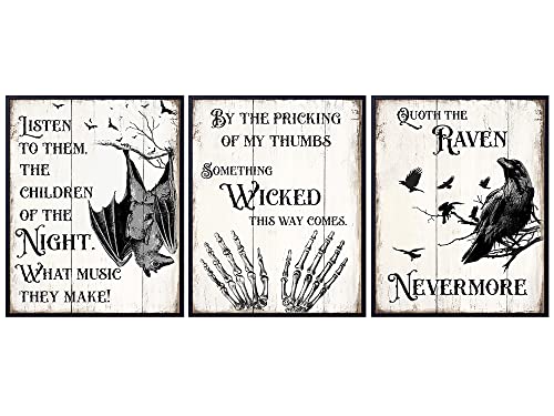 Yellowbird Art & Design Gothic Edgar Allan Poe Decor - The Raven Wall Art - Dracula, Wicca, Vampire Bat cover