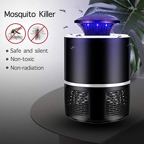 DEBIRE Electronic LED Mosquito Killer Lamps USB Powered UV LED Light Super Trap Mosquito Killer Machine for Home Insect Killer Mosquito Killer Eco-Friendly Electric Mosquito Trap Device, Black-1 1