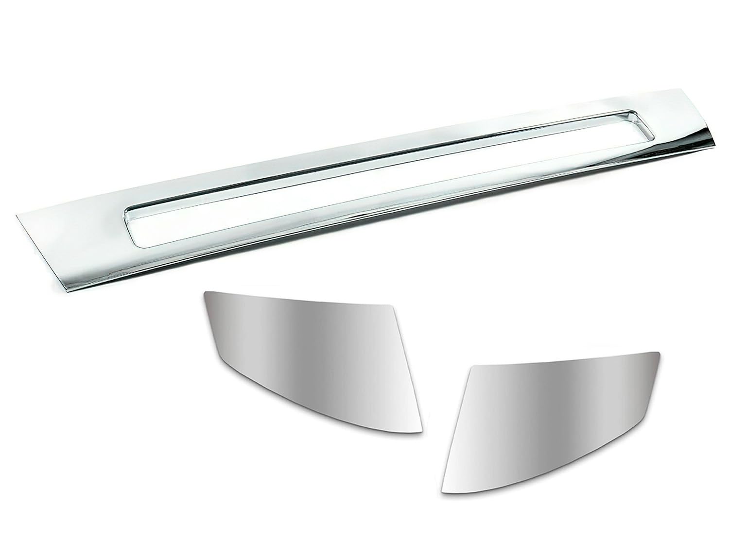 KOZAK Chrome Trim Kit For Volvo VNL 2016-2017 - Bumper Covers, Vents, Fender Stripes + Logo & Wipers