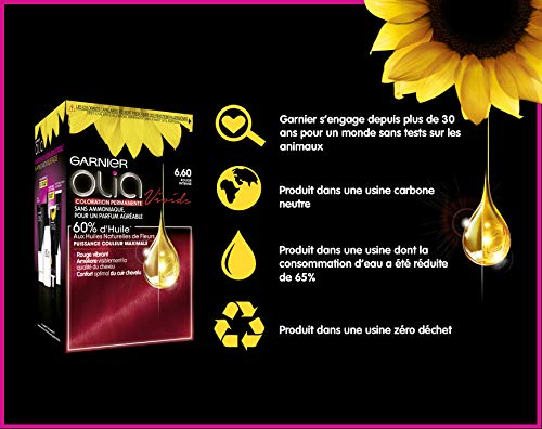 Foto von Garnier Olia – Permanente Ölfarbe, ohne Ammoniak, 6.60 Rouge Intense, 174 ml
