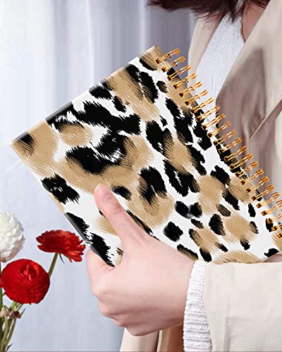 Iampanda Spiral Journal Notebook,Strong Twin-Wire Binding With Premium Paper For Girl Women,Cute Animals Skin 60 Sheets A5 College Ruled Notebook/Journal,Perfect For School Office Home Gifts,Leopard Print #TOP4